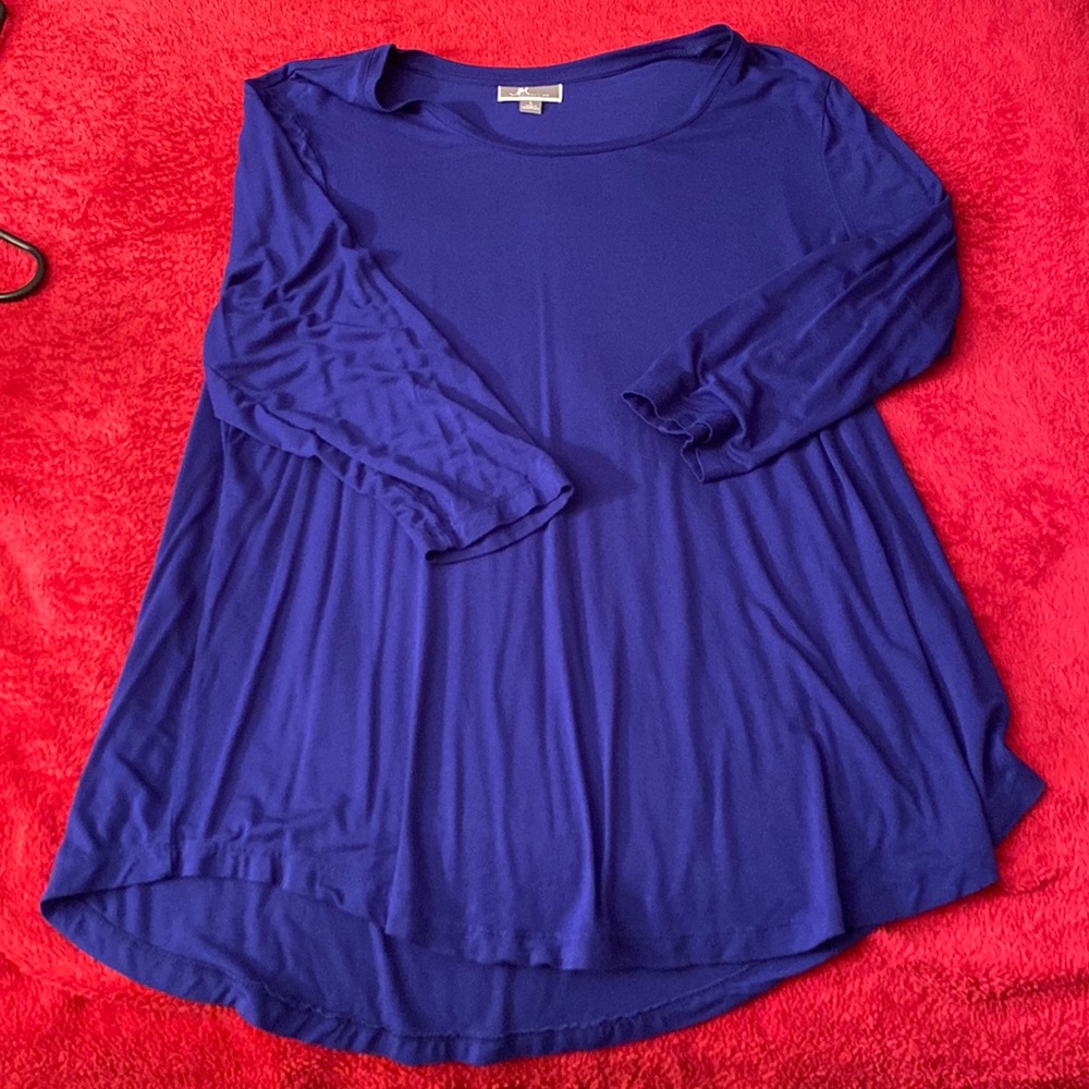 JM collection blue tunic style‎ top size large